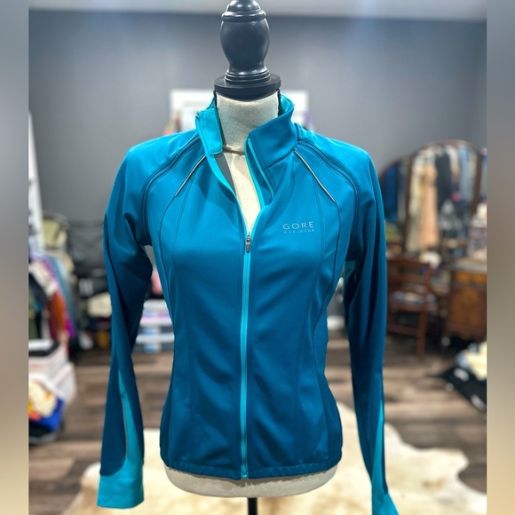 Gore Bike Wear Windstopper Cycling Convertible Women Blue Jacket Med NWOT - Picture 1 of 8